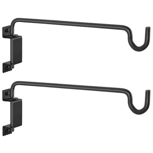 AILIN YELOKIE 16" 360° Swivel Plant Hange - Heavy Duty Solid Steel Wall Hook, 12-Directional Adjustable for Bird Feeders, Outdoor/Indoor Plants, Garden & Patio, Rust-Resistant Black - color: Black, size: 16in-2U-Swivel