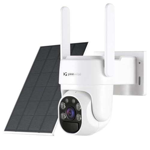 yeewise 2K Security Cameras Wireless Outdoor, WiFi6 Solar Camera Outdoor Wireless with 360° Pan & Tilt, Color Night Vision, Motion Detection, 5G & 2.4G WiFi, No Monthly Fees - style: Add-On Cam