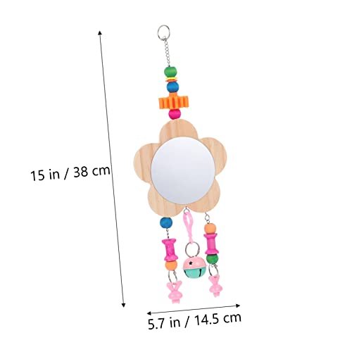 BESPORTBLE Creative Hanging Mirror Toy for Chickens Wooden Rooster Hen Toy Pendant Promote Intellectual Growth Healthy Activity for Poultry Fun