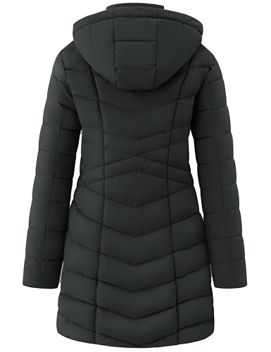 wantdo Women's Puffer Jacket Warm Padded Winter Coat Long Quilted Jacket (Available in Plus Size) - color: Dark Grey, size: X-Large