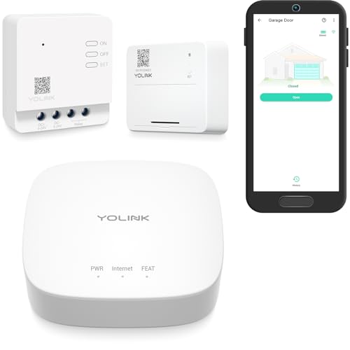 Smart Garage Door Kit with YoLink Hub - YoLink 1/4 Mile World's Longest Range Garage Door Controller and Wireless Sensor Compatible with Alexa IFTTT - color: Garage Door Kit with Hub