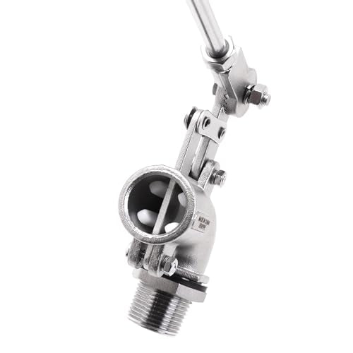 Adjustable Float Ball Valves - 3/4" NPT Male Thread Stainless Steel 304 Elbow Flow Control Float Valve for Automatic Water Level Control Tank Pond Water Tower - size: 0.75 Inch