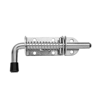 JQK Spring Loaded Latch Pin, 304 Stainless Steel Barrel Bolt Thickened 2mm Door Lock, 5 Inch Brushed Finished, HSB300 - color: Brushed, size: 5Inch - 1Pack