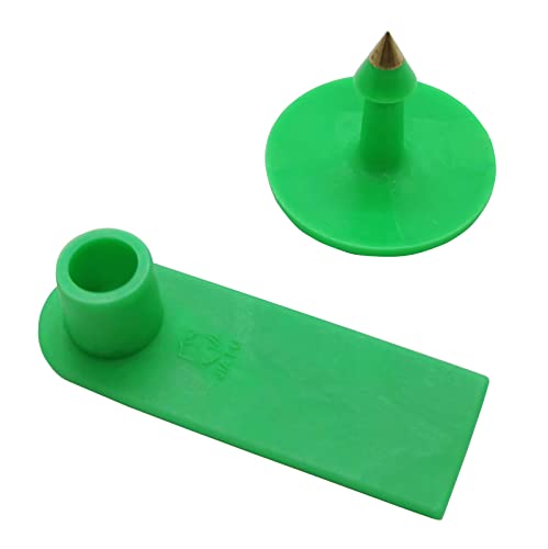 100PCS Blank Ear Tags Plastic Animal Livestock Cattle Ear Tags for Goats Sheep Pigs Hogs Cows Cattle Calf Farm Animal Tags ID Tags (Green) - style: Green