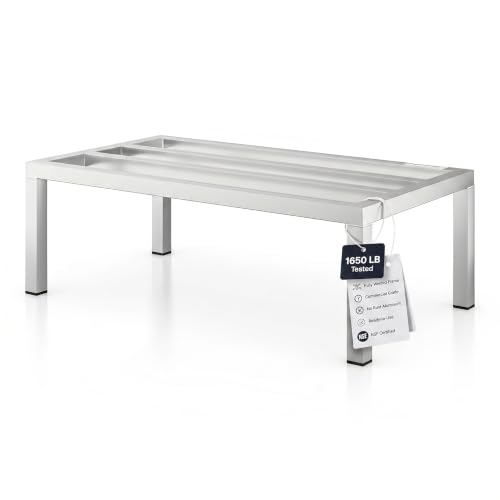 36" x 20" x 12" Aluminum Dunnage Rack – Heavy Duty Floor Storage Stand, NSF for Commercial Use - size: 36"W x 20"D x 12"H