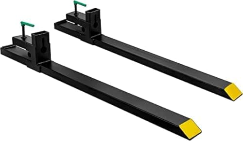 Clamp On Debris Forks To 48-60" Bucket, Heavy Duty Pallet Fork Fit For Loader Bucket Skidsteer Tractor,60''without Stabilizer Bar 4000LBS - size: 60''without Stabilizer Bar 4000LBS