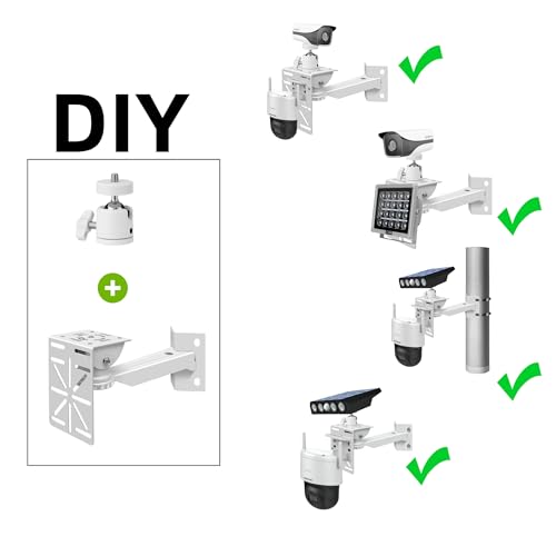 Security Camera Mount System - Modular 3-in-1 Adjustable Clamp-on Bracket | Fit Pole/Corner/Wall, ndoor Outdoo Screw & Clamp Installation for CCTV, Flood Lights, Solar Panels