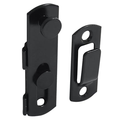 Waziaqoc 2 PCS Barn Door Latches, 2.75 x 2.02 Inch Sliding Barn Door Lock, Stainless Steel Gate Latches for Barn Door Cabinet Window Closet Door, Black - size: 2.75 x 2.02 Inch