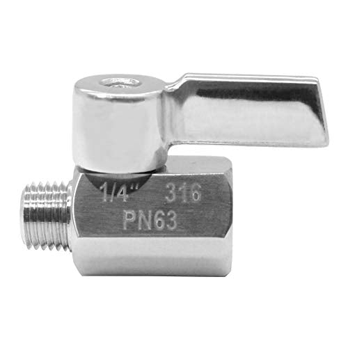 Beduan Mini Ball Valve Stainless Steel(316) 1/4" NPT Male x NPT Female Mini Ball Shutoff Valve - size: 1/4 Inch, style: 1 PACK