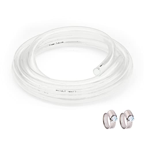 1/4’’ ID × 3/8’’ OD - 25 ft Clear Plastic Vinyl Tubing, Flexible PVC Hose Lightweight Non-Toxic vinyl Tube for Transfer Water Air Oil - size: 1/4'', style: 25 feet