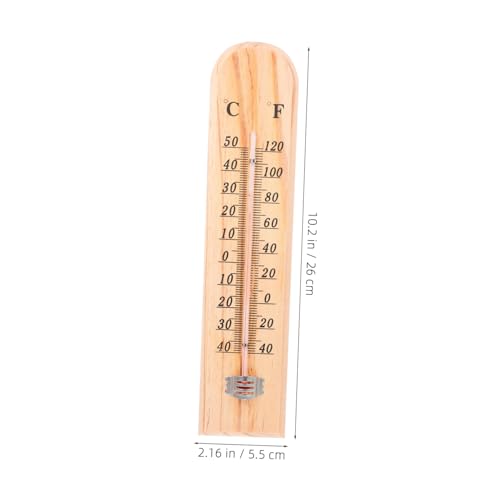 BESPORTBLE 2pcs Wooden Thermometer for Accurate Measurement and Livestock Farming Design for Indoor and Outdoor Use