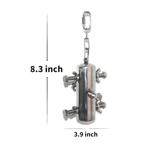 Stainless Steel Parrot Toys, Hanging Chew Bird Toys for Parrots, Bell Macaw Toys, Puzzle Interactive Foraging Bird Toys, Large Bird Toys Toys for Macaws, African Grey, Amazon Parrots