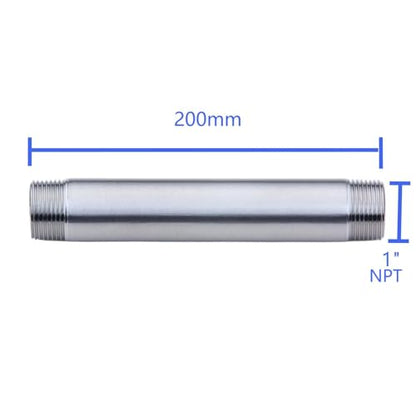 CONSTELLAR 304 Stainless Steel Pipe Nipple - 1" NPT Male x 1" NPT Male Threaded Fitting, 8 Inch (200mm) Length 3mm Wall Thickness Heavy Duty Seamless Pipe Nipple for Water Gas Oil fluid (1 Pack) - size: 1" NPT Male x 1" NPT Male, style: 200mm (8 inch)