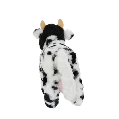 MIGHTY Tuffy 2 Pack Cow Ultra Durable Plush Dog Toy | Multiple Layers & Reinforced Seams , Washable and Floats , Mighty® Construction - color: 2PK Large Black White Cow