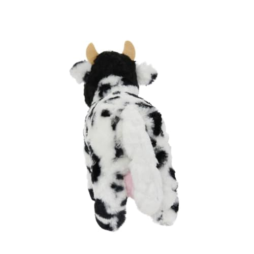 MIGHTY Tuffy Cow Ultra Durable Plush Dog Toy | Multiple Layers & Reinforced Seams , Washable and Floats , Mighty® Construction - color: Large Black White Cow