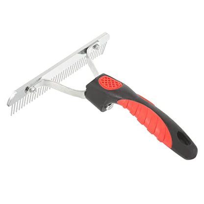 Totority Horse Grooming Rake Ergonomic Handle for Easy Cleaning and Grooming and Construction for Horse Fur and Shedding Management
