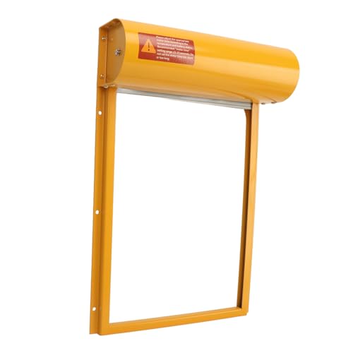Zerodis Automatic Chicken Coop Door, Solar Powered Opener with Timer Light Sensor HD LED Display, Iron Metal Plastic Frame for Chicken Duck Goose Poultry Safety (Yellow) - color: Yellow