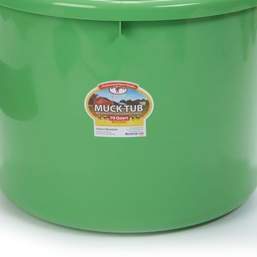 Little Giant® Plastic Muck Tub | Durable & Versatile Utility Bucket with Handles | Muck Bucket | Durable Handles | 70 Quart | Lime Green - color: Lime Green, size: 70 quart