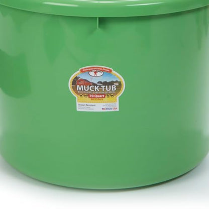 Little Giant® Plastic Muck Tub | Durable & Versatile Utility Bucket with Handles | Muck Bucket | Durable Handles | 70 Quart | Lime Green - color: Lime Green, size: 70 quart