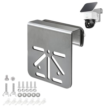 ZT-NET Stainless Steel Gutter Mount for Eufy Security SoloCam S340 | Bracket for Solar Security Camera Holder Anti-Rust Screws, No Drill Installation Compatible with IP PTZ Dome Cameras