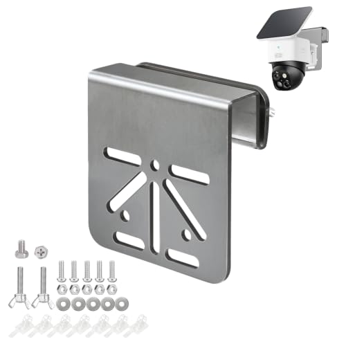 ZT-NET Stainless Steel Gutter Mount for Eufy Security SoloCam S340 | Bracket for Solar Security Camera Holder Anti-Rust Screws, No Drill Installation Compatible with IP PTZ Dome Cameras