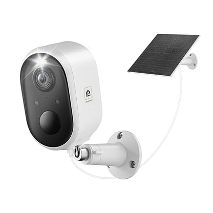 Solar Security Camera Outdoor Wireless, 2K Color Night Vision, Battery Powered PIR Motion Detection,2.4GHz WiFi Cameras for Home Surveillance, Light and Sound Alarm, 2-Way Audio - style: 1-Pack