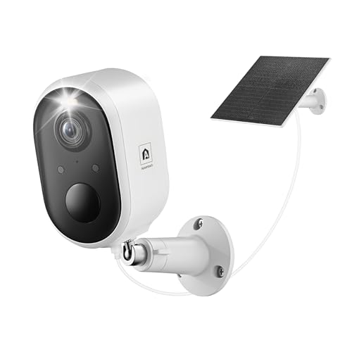 Solar Security Camera Outdoor Wireless, 2K Color Night Vision, Battery Powered PIR Motion Detection,2.4GHz WiFi Cameras for Home Surveillance, Light and Sound Alarm, 2-Way Audio - style: 1-Pack