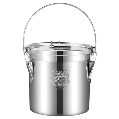 6L/1.6 Gal Airtight Metal Canisters with Lids, 304 Stainless Steel Dog Food Storage Container for Household Bar Restaurants Flour Container (Handheld) - size: Handheld 6L/1.6gal
