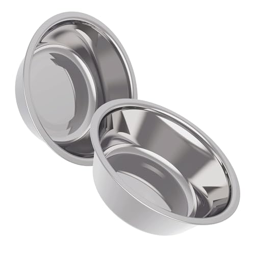 AVERYDAY 24oz Stainless Steel Dog Bowls Set, 2 Pack for Replacement Dogs Bowl Stand, 3 Cups Metal Dog Bowls, 6 Inch Small Medium Dogs Water Bowl for Raised Feeder with Opening 6.38-6.54'' - size: Fit 6.38-6.54" Feeder Holes (3 Cups)