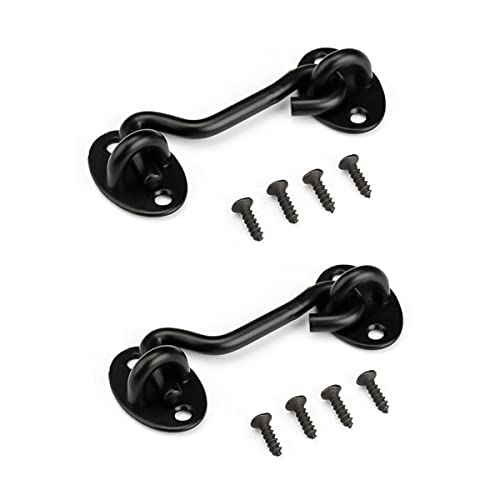 4” Barn Door Lock, Barn Door Latch, Heavy Duty Solid Thicken Stainless Steel Gate Latch Lock, Add More Security and Privacy. Cabin Hooks and Eye Latch Best for Barn Door, Bathroom - size: 4 Inch