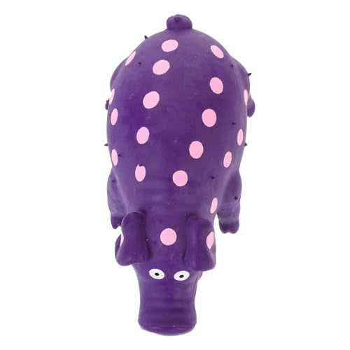 Pig-Shaped Dog Chew with Built Squeaker Biting Resistant Medium Dog Teething Plaything for Furniture Protection and Interactive Fun Easy to Clean Purple Latex