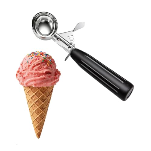 TOPKITCHEN Commercial-Grade Ice Cream Scoop 1 oz, 18/8 Stainless Steel Cookie Scoop with Plastic Handle, Portion Control Disher Scoop for Bakeries,Restaurants & Dessert Shops, #30, Black - size: 1 oz - Black