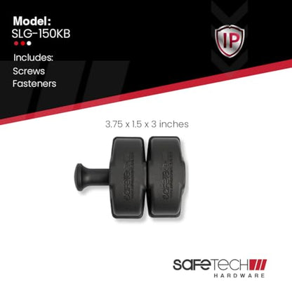 Safetech Hardware Magnetic Side Pull Gate Latch | General Purpose Magnetic Gate Latch for Aluminum/Metal Fences | Industrial Strength Self-Latching Fence Pull SLG-150KB - Black