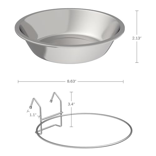 Set of 2 Stainless-Steel Dog Bowls - Cage, Kennel, and Crate Hanging Pet Bowls for Food and Water - 48oz Each and Dishwasher Safe by PETMAKER