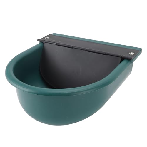 Livestock Water Bowl Automatic Water Feeder with Float Ball Green Plastic Trough 26 X 28 X 14 Cm Large Capacity for Cattle Sheep Horses Farm Use