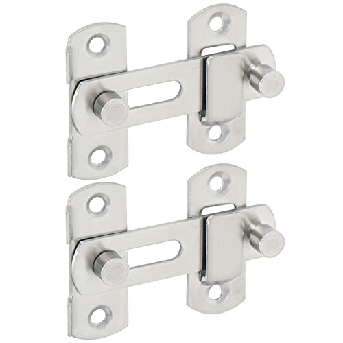 Alise 2pcs Flip Latch Gate Latches,3 inch Heavy Duty Stainless Steel Door Latch,Safety Gate Hardware for Barn Wood Fence Sliding French Doors, Brushed Nickel MS9003LS-2P - color: Brushed Nickel, size: Small size
