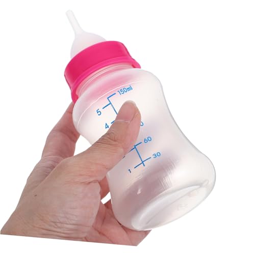 BESPORTBLE 4pcs Silicone Puppy Feeding Bottle Safe and Durable Pet Feeder with Wide Aperture Includes Replacement Bottle Mouth Cleaning Brushes Random Color
