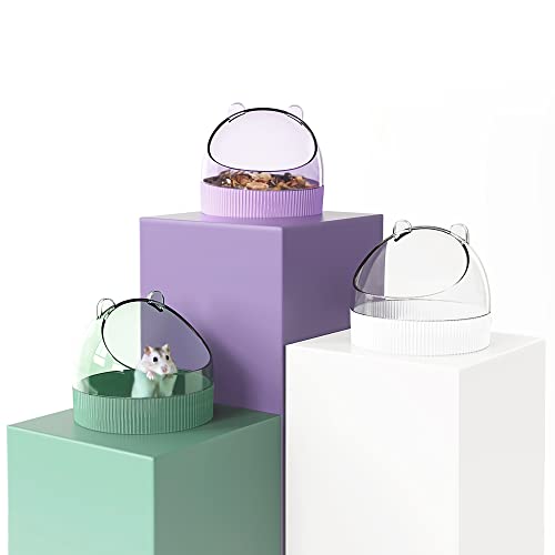 Cute Hamster Food Bowl Hedgehog Dish for Dwarf Hamsters, Syrian Hamsters, Gerbils, Mice, Rats, Small Animals, White - color: White