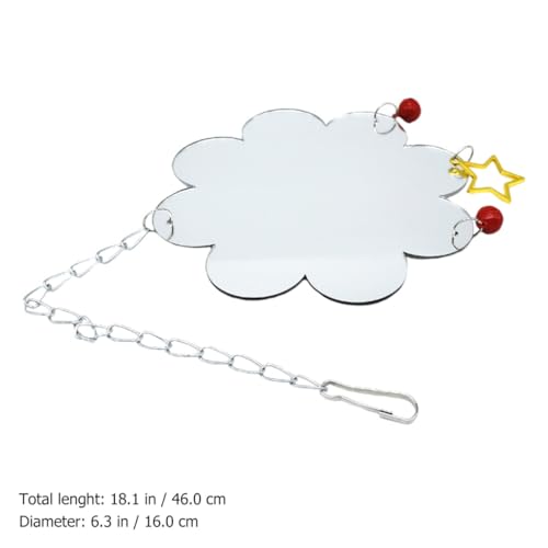 Chicken Hanging Mirror with Bell Acrylic Pet Cage Accessory for Brooder and Coop Birds