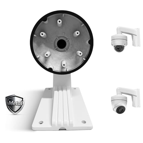 Wall Mount Bracket Aluminum Alloy Arm for IP Dome Security Cameras, Holder Outdoor Junction Box Cable Pole Mounting Arm (White) - size: Pole Bracket 1 for Bullet Cam