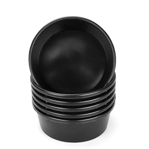 6Pcs Rubber Feed Pan, 1 Gallon Horse Feed Bucket Utility Feed Bucket, 10.6 x 4.1Inches Rubber Bowl Chicken Dust Bath Livestock Water Bowl for Pig Goat Chicken Dogs Farm Small Animal - color: Black-4Quart, size: 6PCS