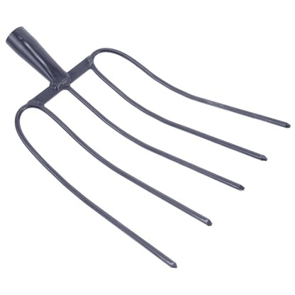 Ciieeo Multi-Functional Handheld Manure Fork for Agricultural and Garden Use, 5-Tine Solid Iron Fork for Outdoor Farmyard and Ranch Cleanup