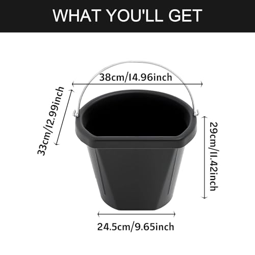 Horse Feeder Utility Feed Bucket Livestock Water Bowl Rubber Feeding Pail with Handle Multi Purpose Storage Bin Suitable for Animal Feeding Stable Use
