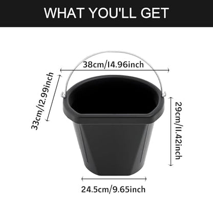 Horse Feeder Utility Feed Bucket Livestock Water Bowl Rubber Feeding Pail with Handle Multi Purpose Storage Bin Suitable for Animal Feeding Stable Use