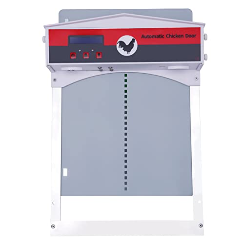 Automatic Chicken Coop Door with Timer&Light Sensor Weatherproof Chicken Door Opener Kit with LCD Screen Anti-Pinching Protect Function