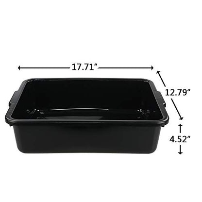 Kiddream13 Liter Commercial Bus Tray, Plastic Restaurant Wash Tubs Bus Tub BoxSet of 4, Black - color: Black, size: 13 Liter