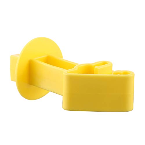 25PCS Electric Fence Insulators for T-Post, Snap-on Extended Insulators, Yellow - color: Yellow