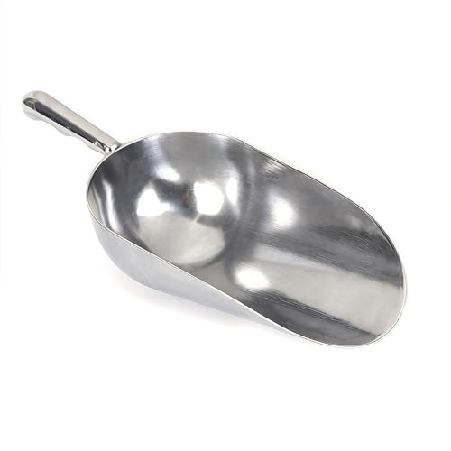 Heavy-Duty Cast Aluminum Kitchen Scoop - Rust-Proof, Ergonomic S-Handle Ice Cube Endurance Scoopfor Ice, Candy, Popcorn, Coffee Beans, Flour & Pet Food - Commercial-Grade Durable Design (M（12oz）) - size: M（12oz）