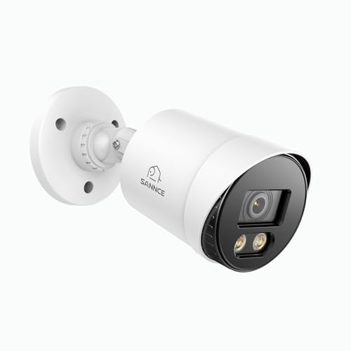 SANNCE Full Color Night Vision 1080P TVI Bullet Wired Security Camera,2 Warm Lights, IP66 Weatherproof for Indoor Outdoor Use, 100ft Clear Full Color Night Vision, Only a Camera, No Power Supply - size: 1 Count (Pack of 1)