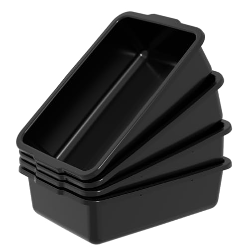 Xyskin Plastic Dish Tubs, Commercial Bus Box/Wash Basin Tote Box, 4-Pack (Black, 32L) - size: 32L-4 Packs